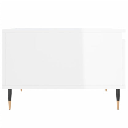 Salontafel 55X55X36,5 Cm Bewerkt Hout Hoogglans wit