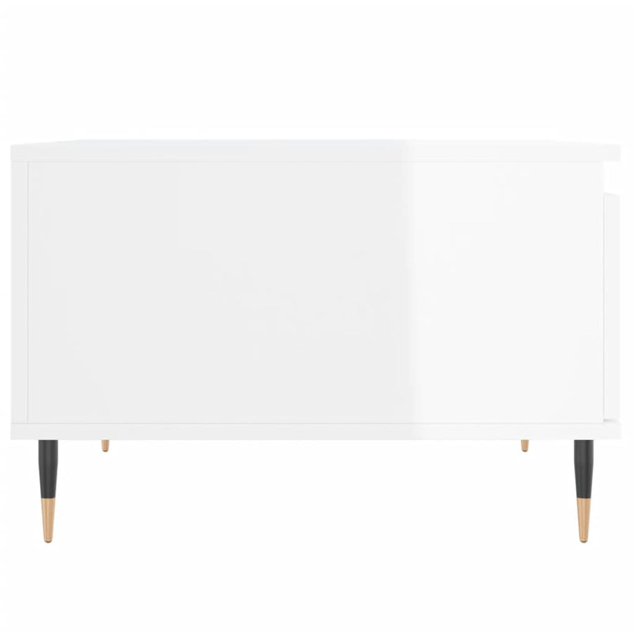 Salontafel 55X55X36,5 Cm Bewerkt Hout Hoogglans wit