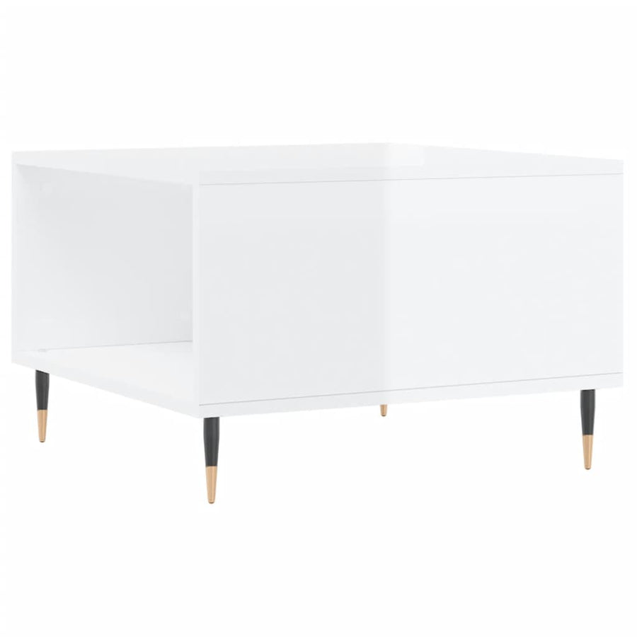 Salontafel 55X55X36,5 Cm Bewerkt Hout Hoogglans wit