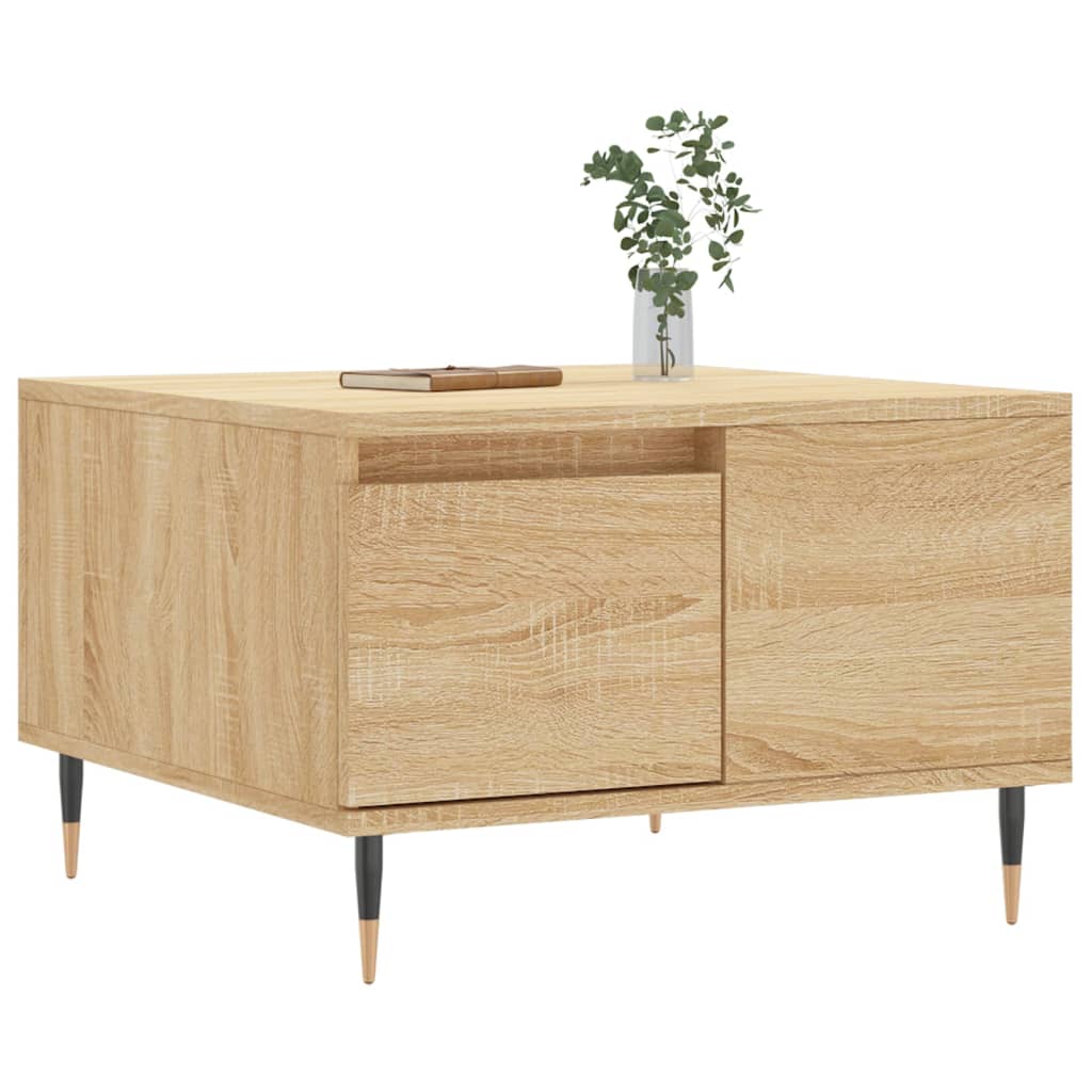 Salontafel 55X55X36,5 Cm Bewerkt Hout Kleurig Sonoma eiken