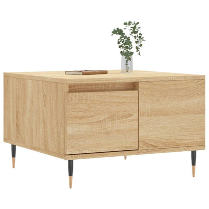 Salontafel 55X55X36,5 Cm Bewerkt Hout Kleurig Sonoma eiken