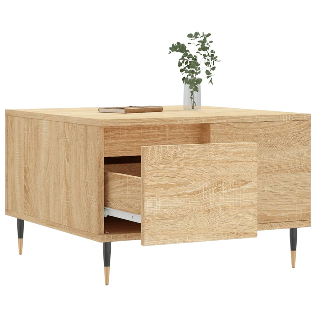 Salontafel 55X55X36,5 Cm Bewerkt Hout Kleurig Sonoma eiken