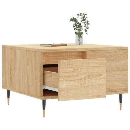 Salontafel 55X55X36,5 Cm Bewerkt Hout Kleurig Sonoma eiken