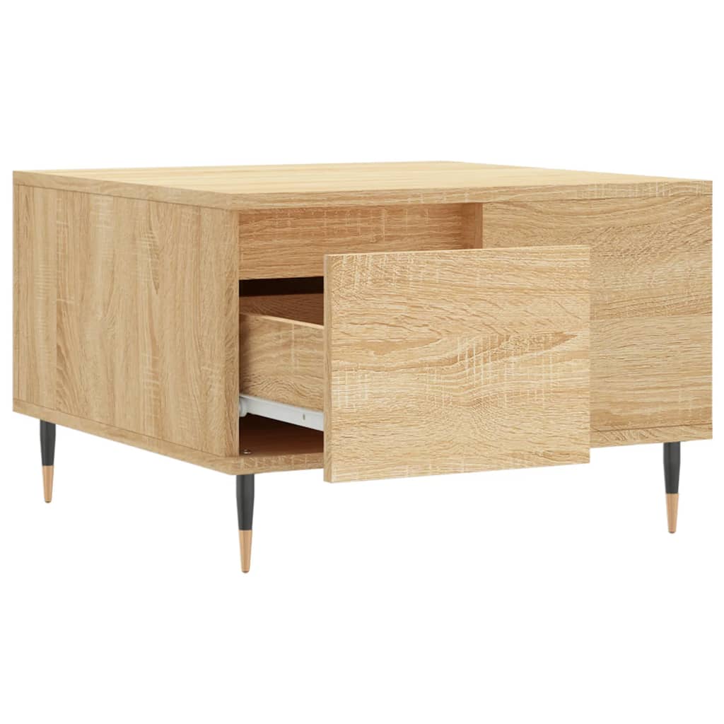 Salontafel 55X55X36,5 Cm Bewerkt Hout Kleurig Sonoma eiken