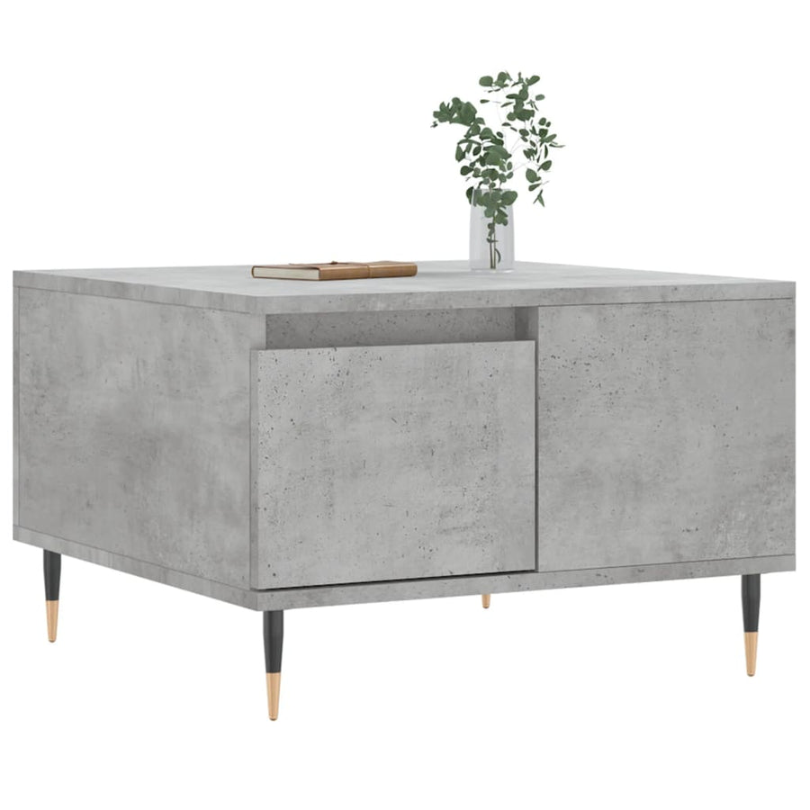 Salontafel 55X55X36,5 Cm Bewerkt Hout Betongrijs