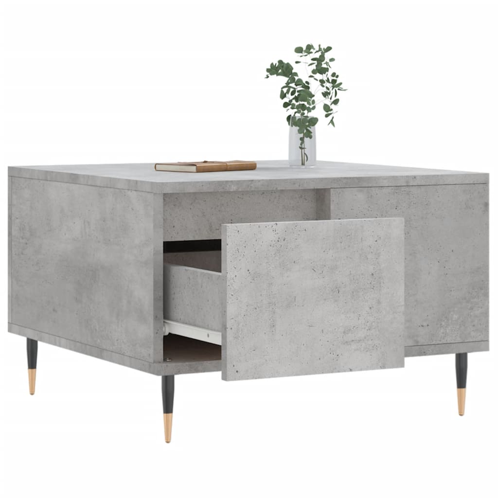 Salontafel 55X55X36,5 Cm Bewerkt Hout Betongrijs