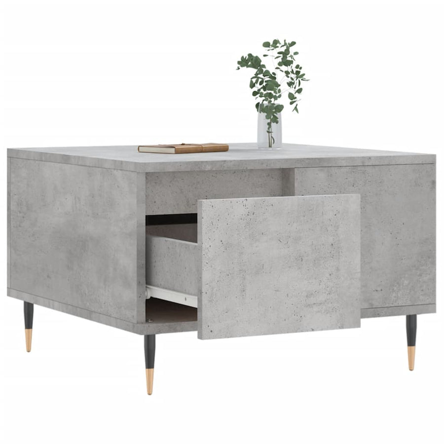 Salontafel 55X55X36,5 Cm Bewerkt Hout Betongrijs