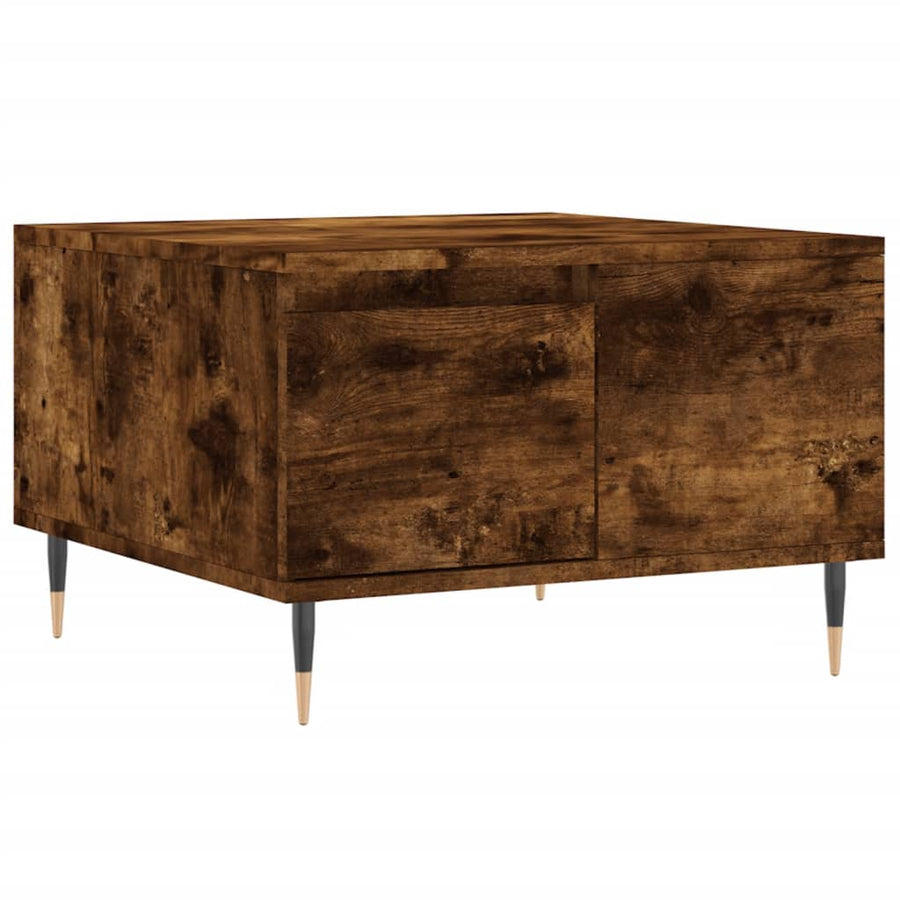 Salontafel 55X55X36,5 Cm Bewerkt Hout Kleurig Gerookt eiken