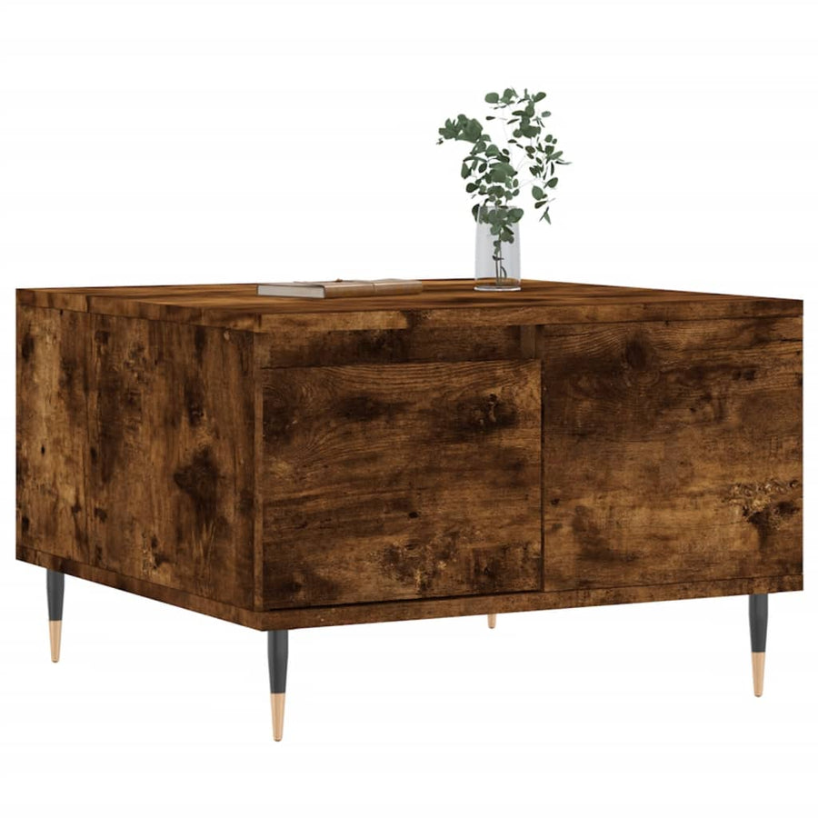 Salontafel 55X55X36,5 Cm Bewerkt Hout Kleurig Gerookt eiken