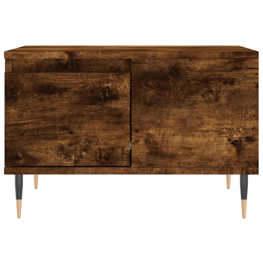 Salontafel 55X55X36,5 Cm Bewerkt Hout Kleurig Gerookt eiken