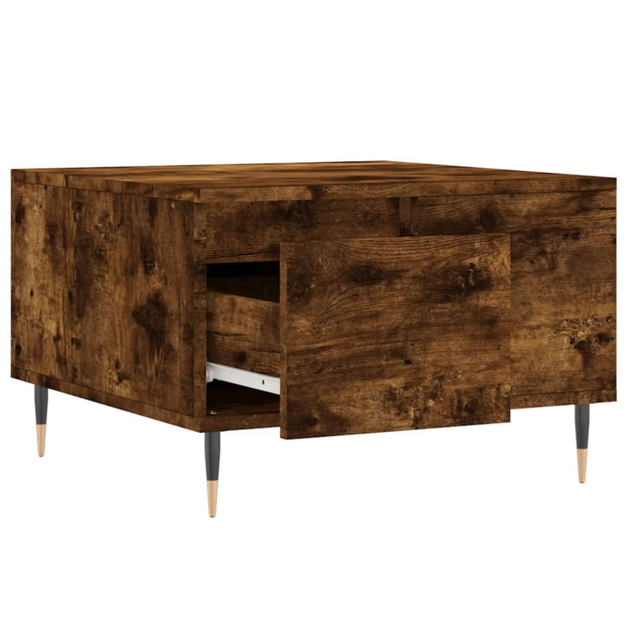 Salontafel 55X55X36,5 Cm Bewerkt Hout Kleurig Gerookt eiken
