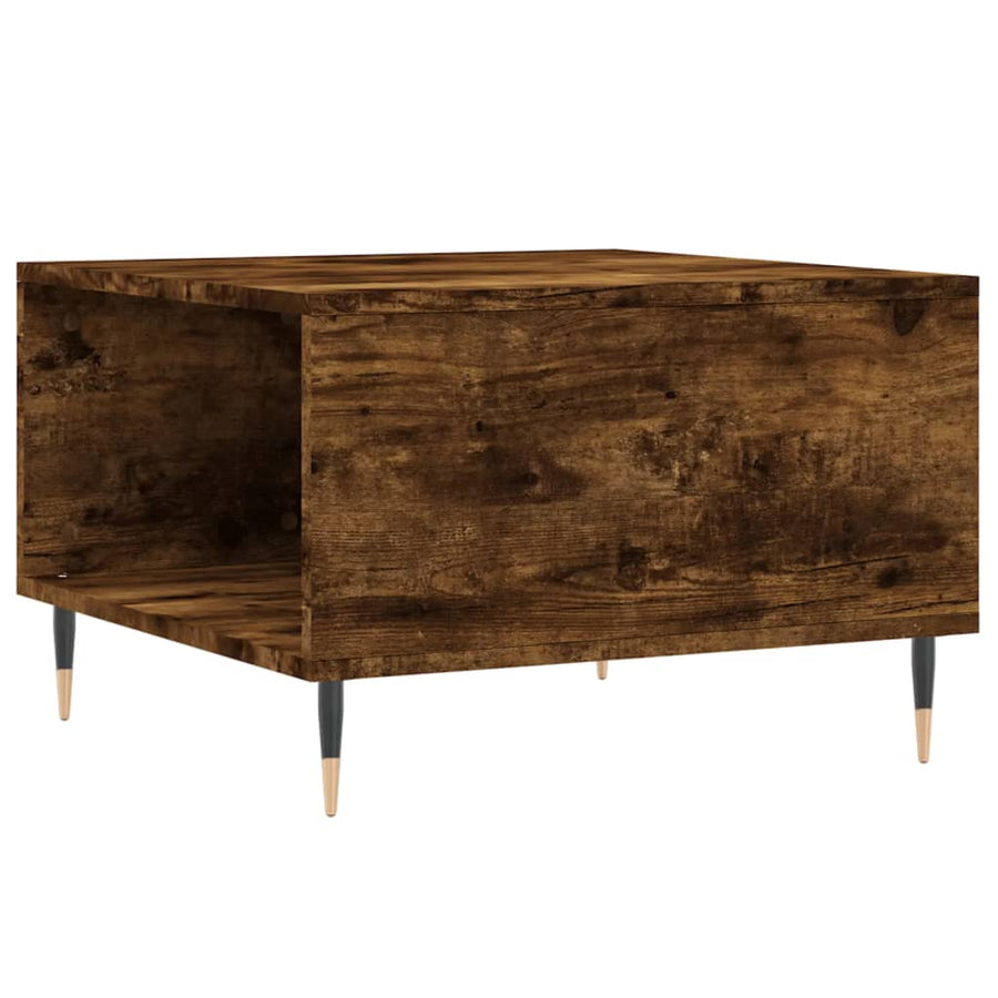 Salontafel 55X55X36,5 Cm Bewerkt Hout Kleurig Gerookt eiken