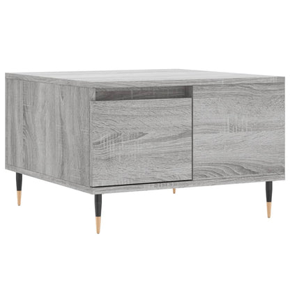 Salontafel 55X55X36,5 Cm Bewerkt Hout Eikenkleurig Grijs sonoma