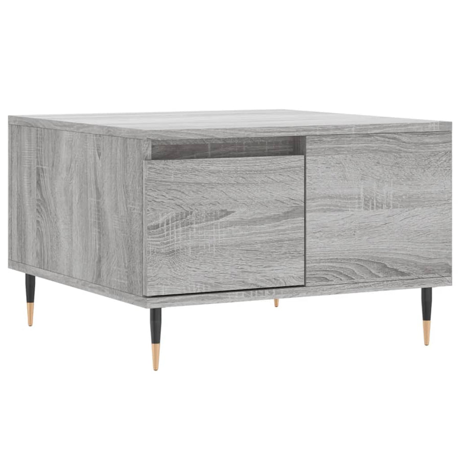 Salontafel 55X55X36,5 Cm Bewerkt Hout Eikenkleurig Grijs sonoma
