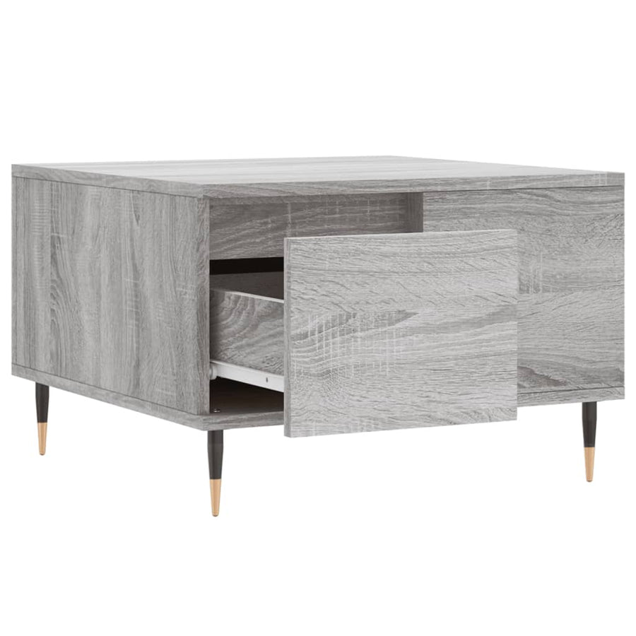Salontafel 55X55X36,5 Cm Bewerkt Hout Eikenkleurig Grijs sonoma