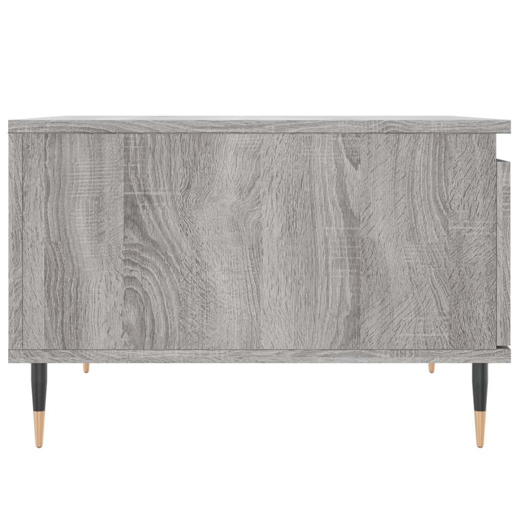 Salontafel 55X55X36,5 Cm Bewerkt Hout Eikenkleurig Grijs sonoma