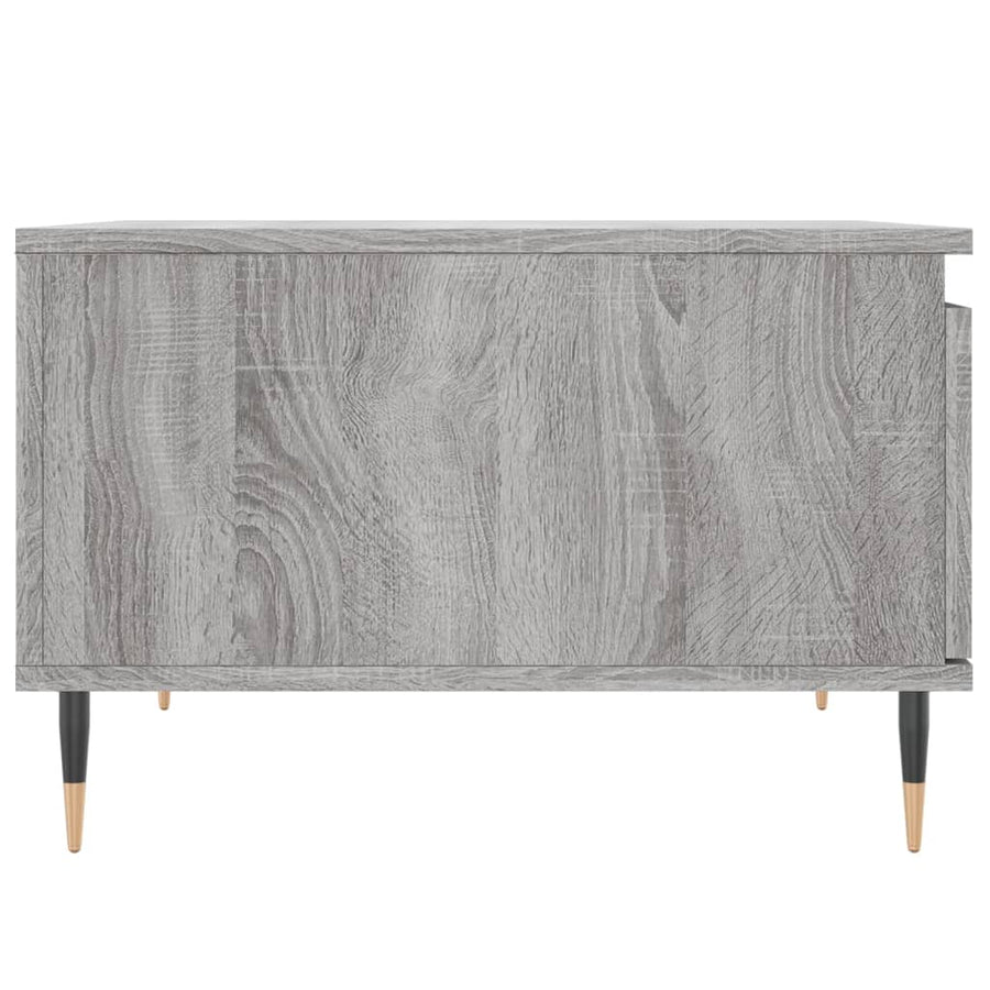 Salontafel 55X55X36,5 Cm Bewerkt Hout Eikenkleurig Grijs sonoma