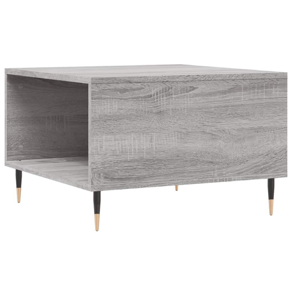 Salontafel 55X55X36,5 Cm Bewerkt Hout Eikenkleurig Grijs sonoma