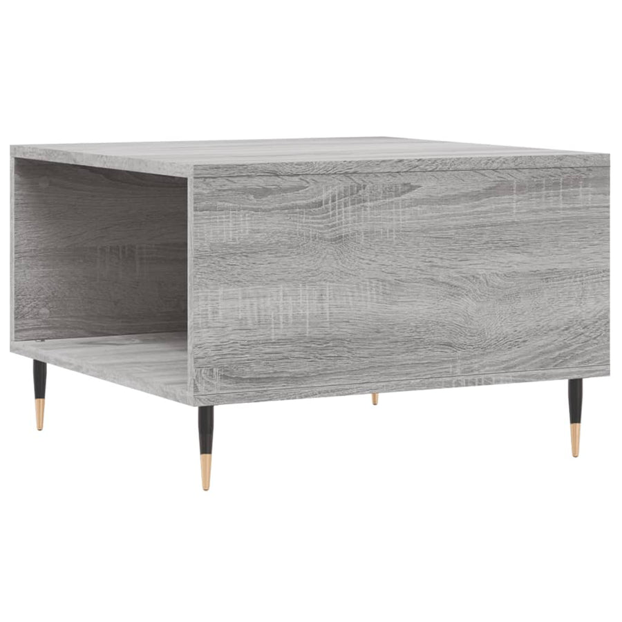 Salontafel 55X55X36,5 Cm Bewerkt Hout Eikenkleurig Grijs sonoma