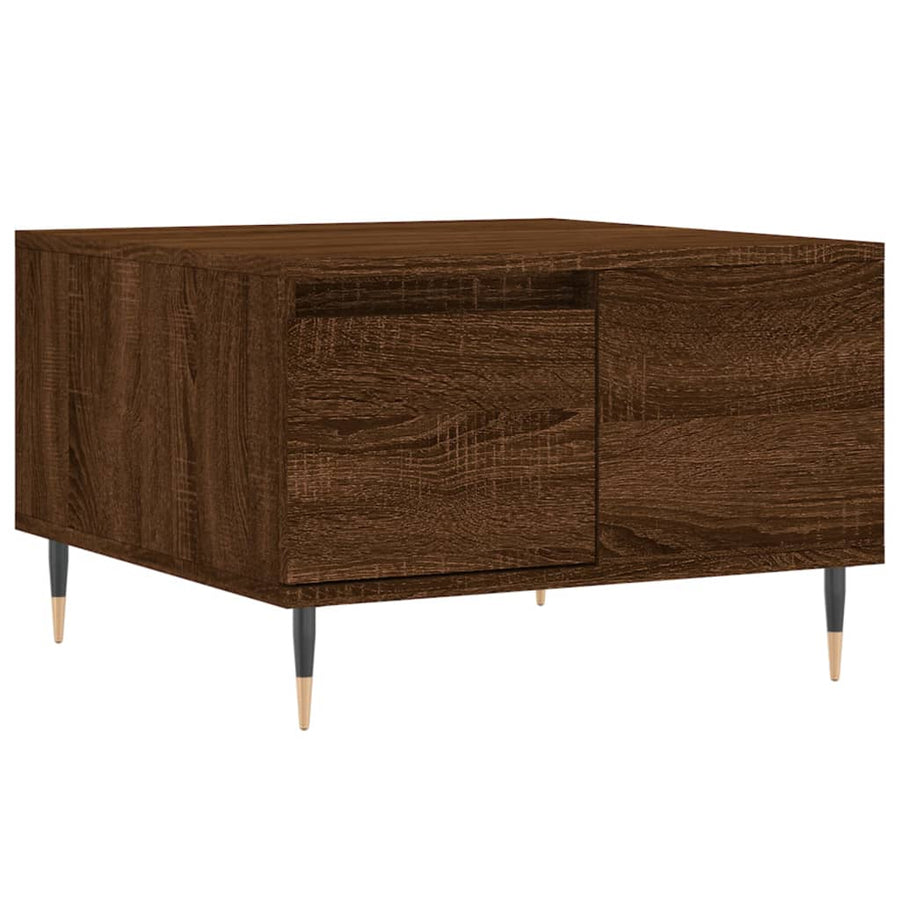 Salontafel 55X55X36,5 Cm Bewerkt Hout Bruin Eikenkleur Bruineiken