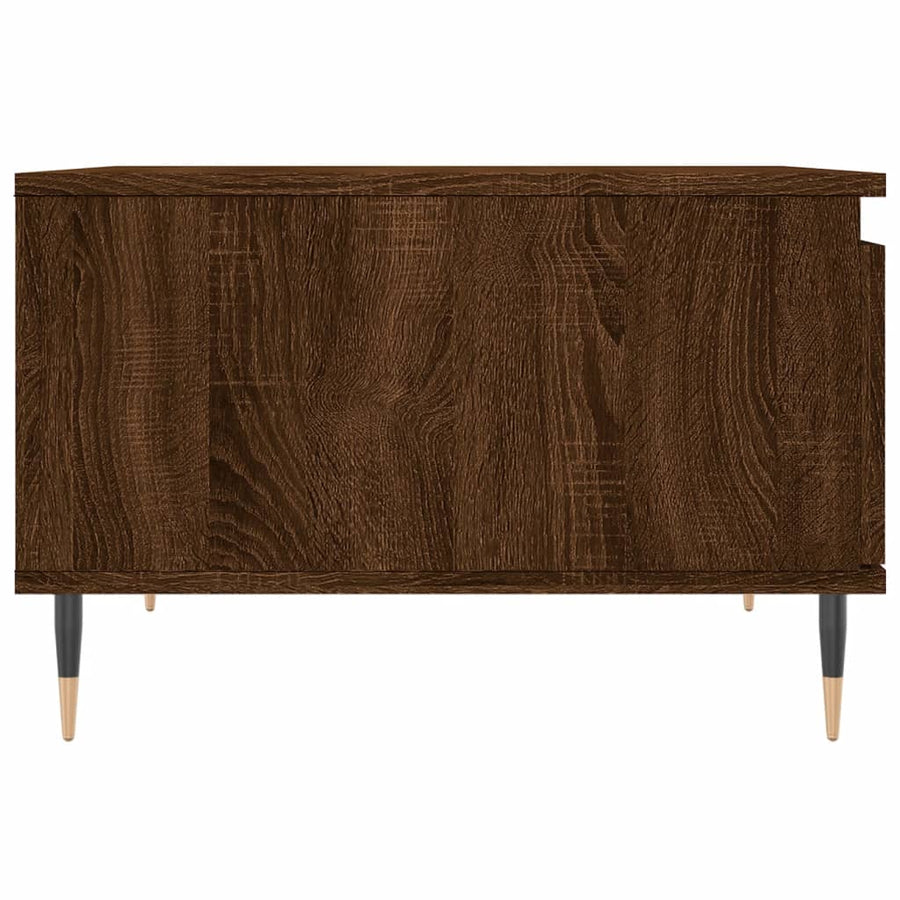 Salontafel 55X55X36,5 Cm Bewerkt Hout Bruin Eikenkleur Bruineiken