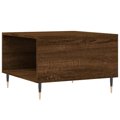 Salontafel 55X55X36,5 Cm Bewerkt Hout Bruin Eikenkleur Bruineiken