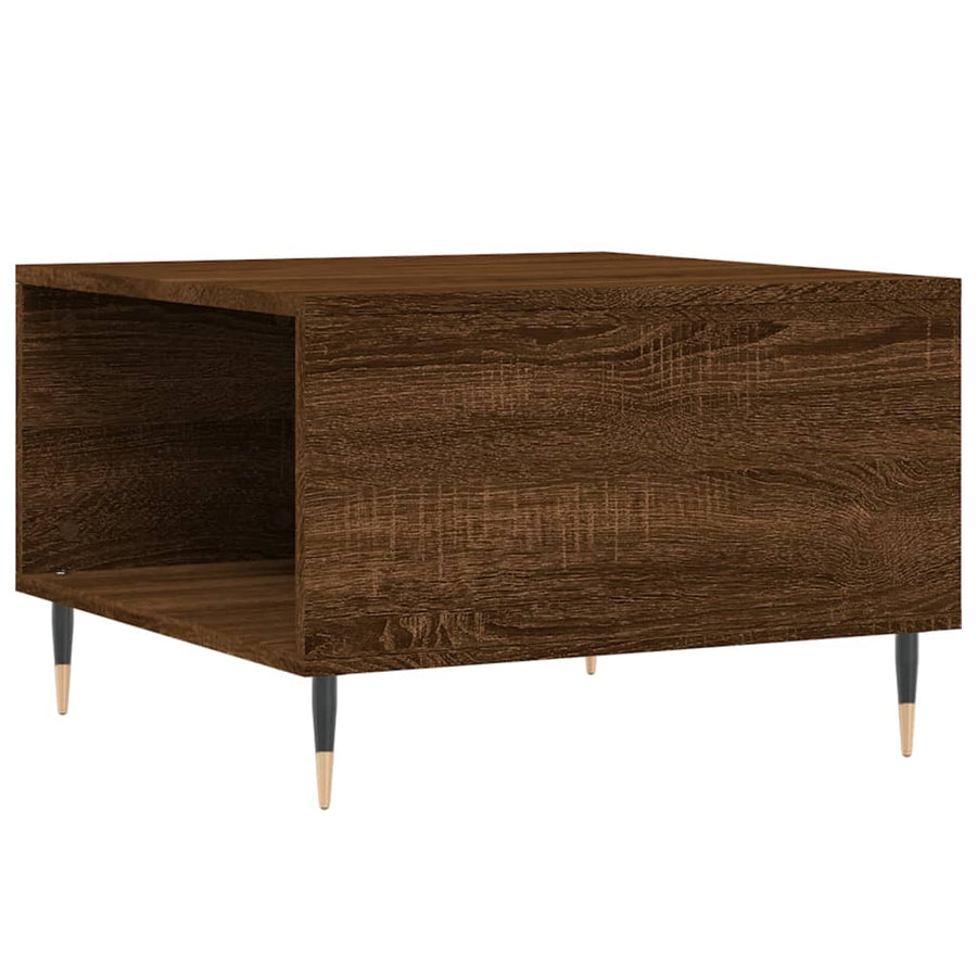 Salontafel 55X55X36,5 Cm Bewerkt Hout Bruin Eikenkleur Bruineiken