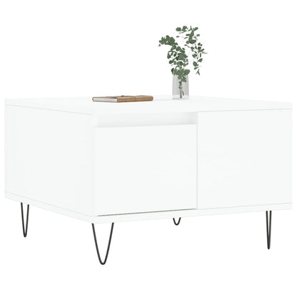 Salontafel 55X55X36,5 Cm Bewerkt Hout Wit