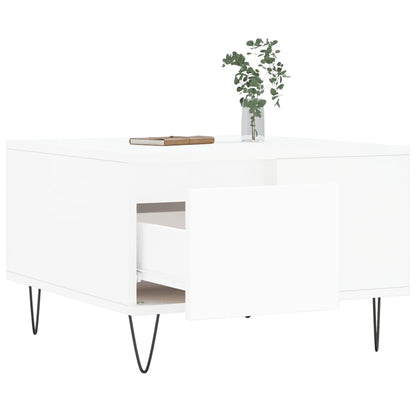 Salontafel 55X55X36,5 Cm Bewerkt Hout Wit