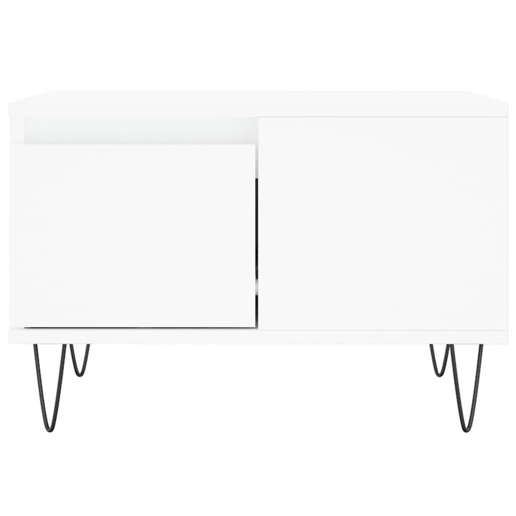 Salontafel 55X55X36,5 Cm Bewerkt Hout Wit