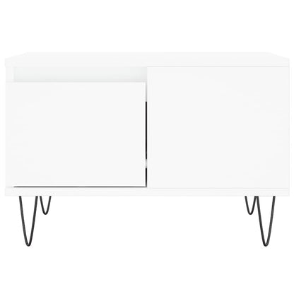 Salontafel 55X55X36,5 Cm Bewerkt Hout Wit