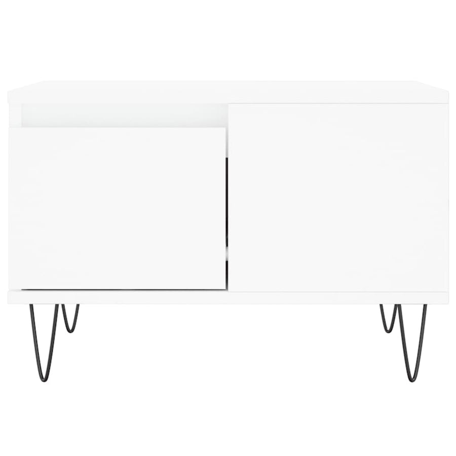 Salontafel 55X55X36,5 Cm Bewerkt Hout Wit