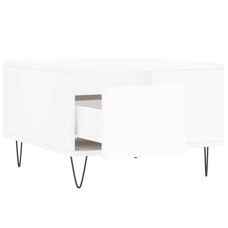 Salontafel 55X55X36,5 Cm Bewerkt Hout Wit