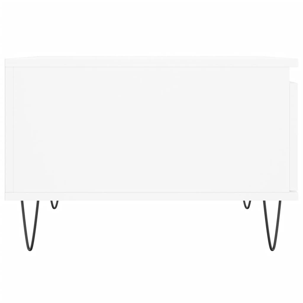 Salontafel 55X55X36,5 Cm Bewerkt Hout Wit