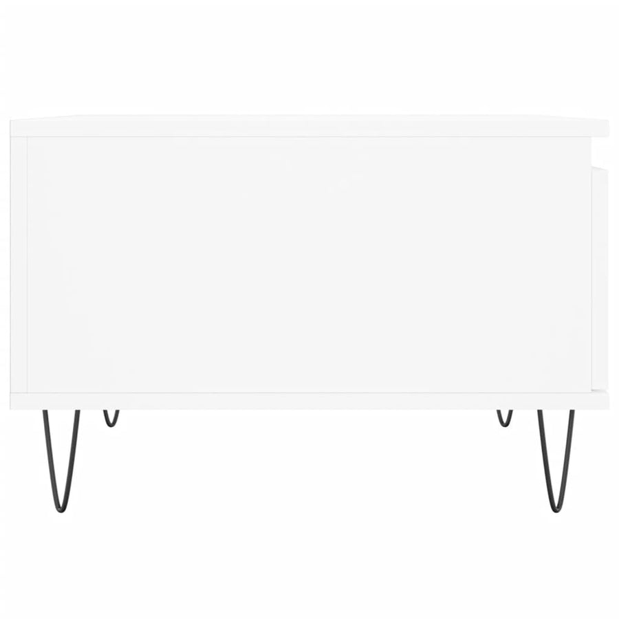 Salontafel 55X55X36,5 Cm Bewerkt Hout Wit
