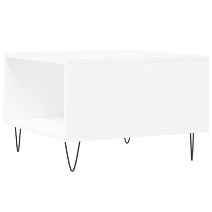 Salontafel 55X55X36,5 Cm Bewerkt Hout Wit