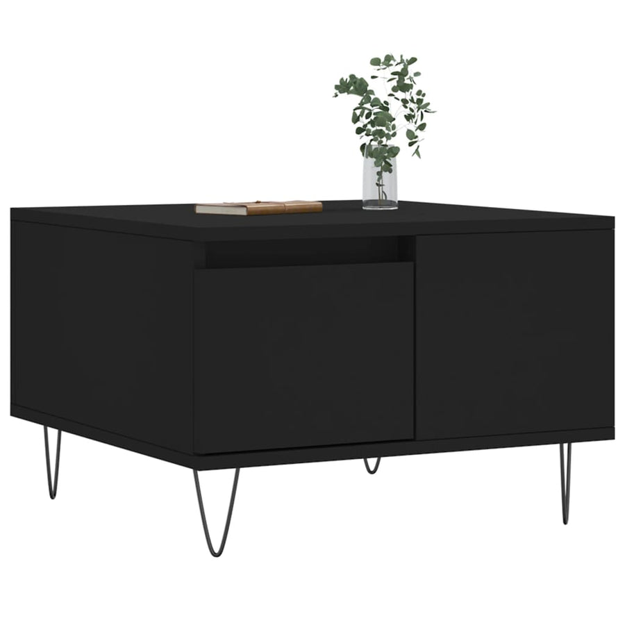Salontafel 55X55X36,5 Cm Bewerkt Hout Zwart