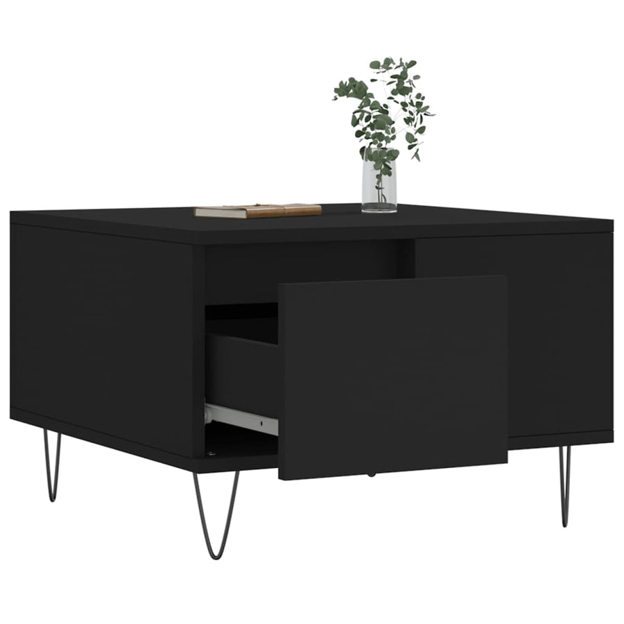 Salontafel 55X55X36,5 Cm Bewerkt Hout Zwart