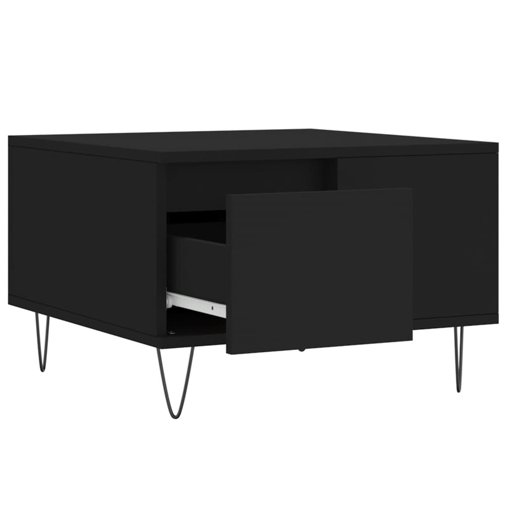 Salontafel 55X55X36,5 Cm Bewerkt Hout Zwart