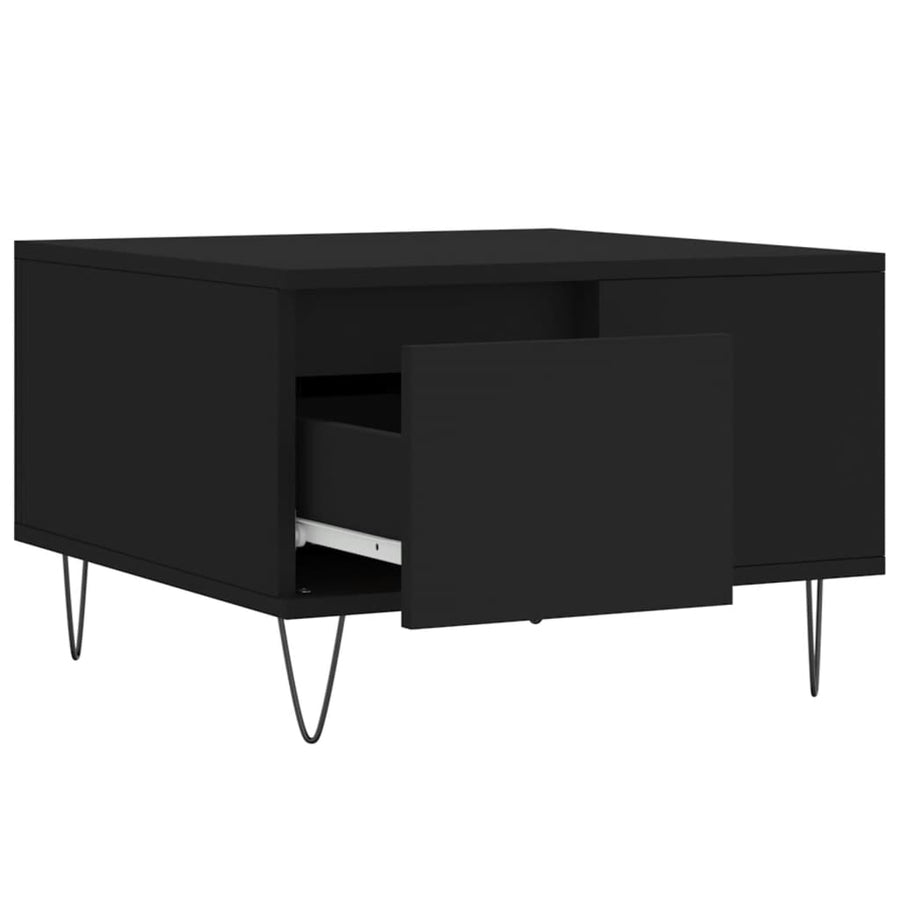 Salontafel 55X55X36,5 Cm Bewerkt Hout Zwart