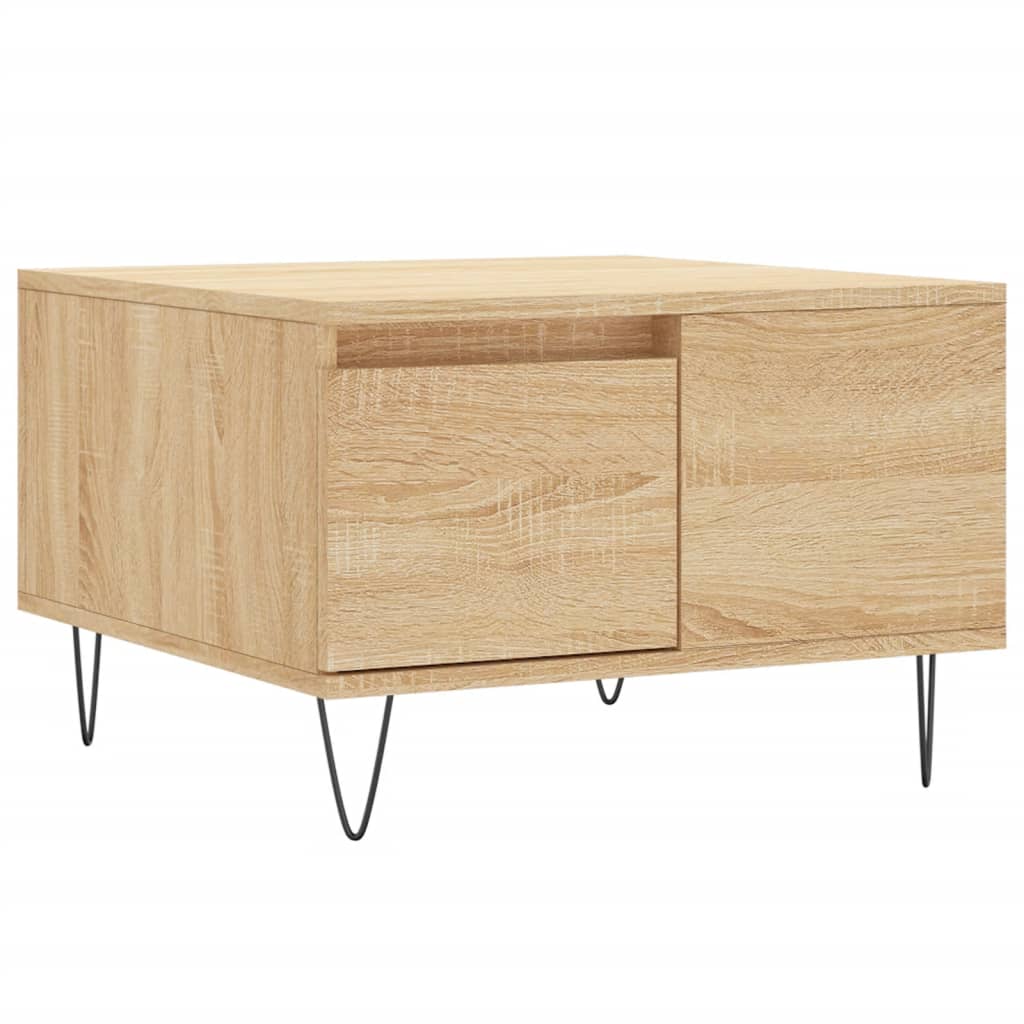 Salontafel 55X55X36,5 Cm Bewerkt Hout Kleurig Sonoma eiken