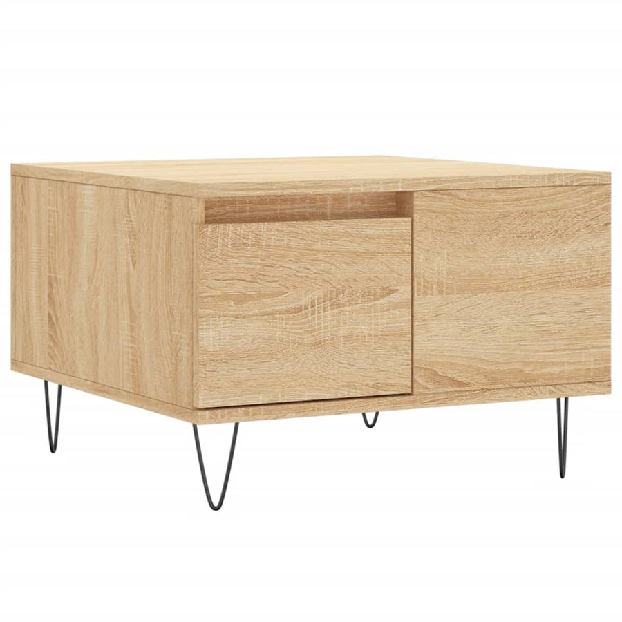 Salontafel 55X55X36,5 Cm Bewerkt Hout Kleurig Sonoma eiken