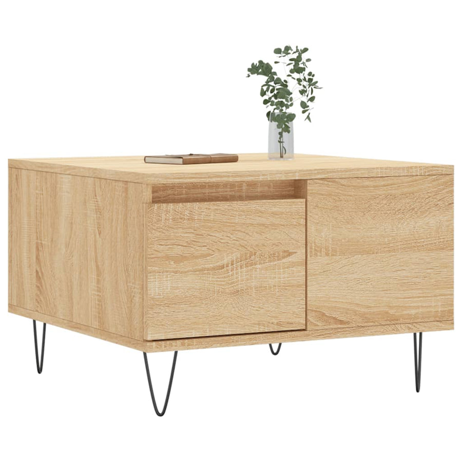 Salontafel 55X55X36,5 Cm Bewerkt Hout Kleurig Sonoma eiken