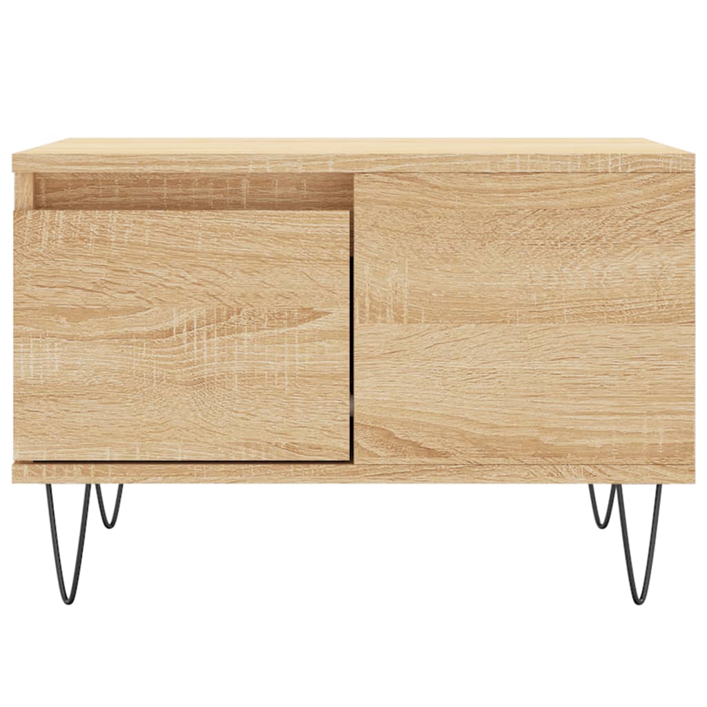 Salontafel 55X55X36,5 Cm Bewerkt Hout Kleurig Sonoma eiken