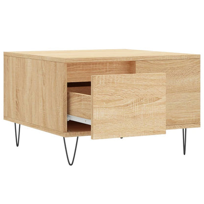 Salontafel 55X55X36,5 Cm Bewerkt Hout Kleurig Sonoma eiken