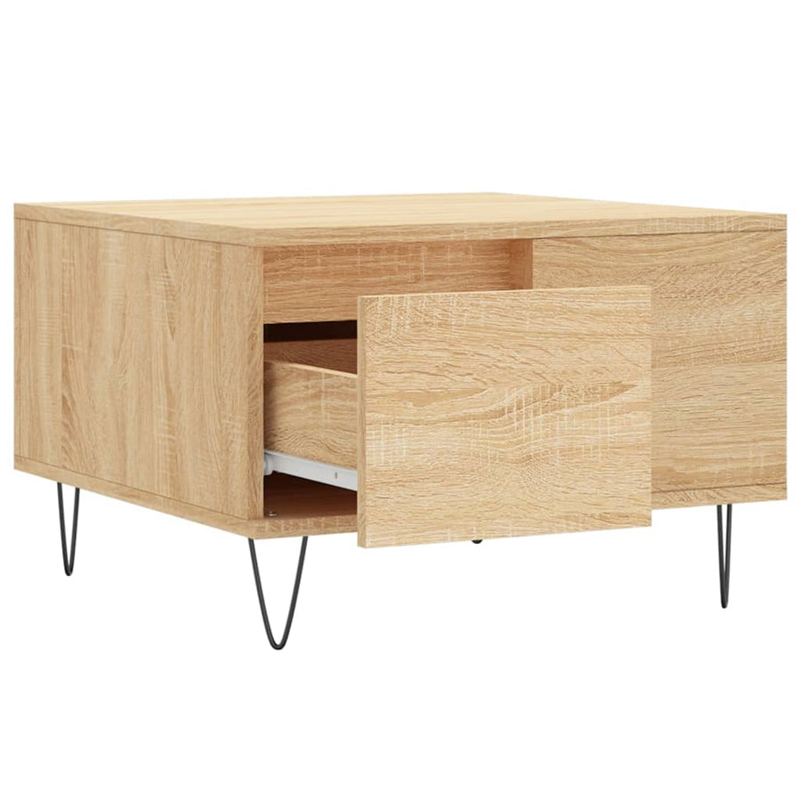 Salontafel 55X55X36,5 Cm Bewerkt Hout Kleurig Sonoma eiken