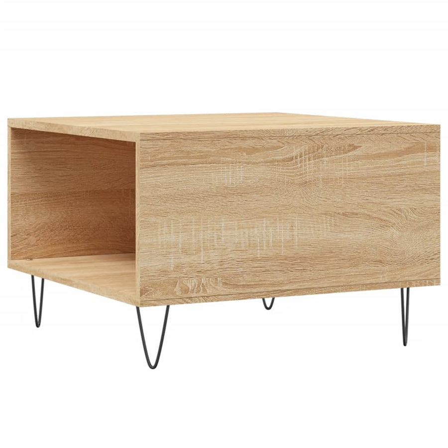 Salontafel 55X55X36,5 Cm Bewerkt Hout Kleurig Sonoma eiken