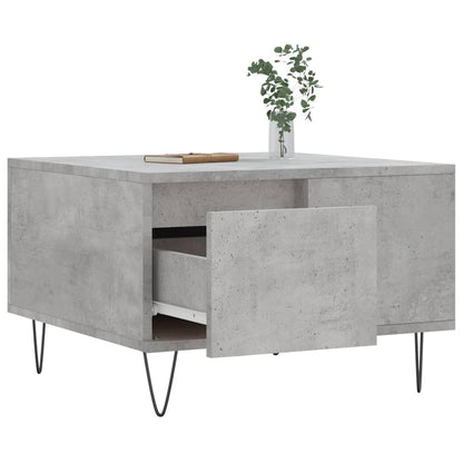 Salontafel 55X55X36,5 Cm Bewerkt Hout Betongrijs