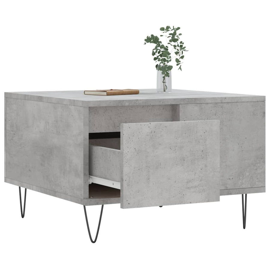 Salontafel 55X55X36,5 Cm Bewerkt Hout Betongrijs