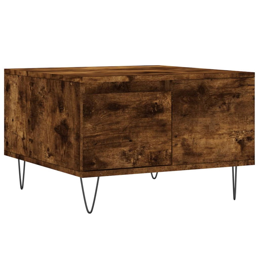 Salontafel 55X55X36,5 Cm Bewerkt Hout Kleurig Gerookt eiken